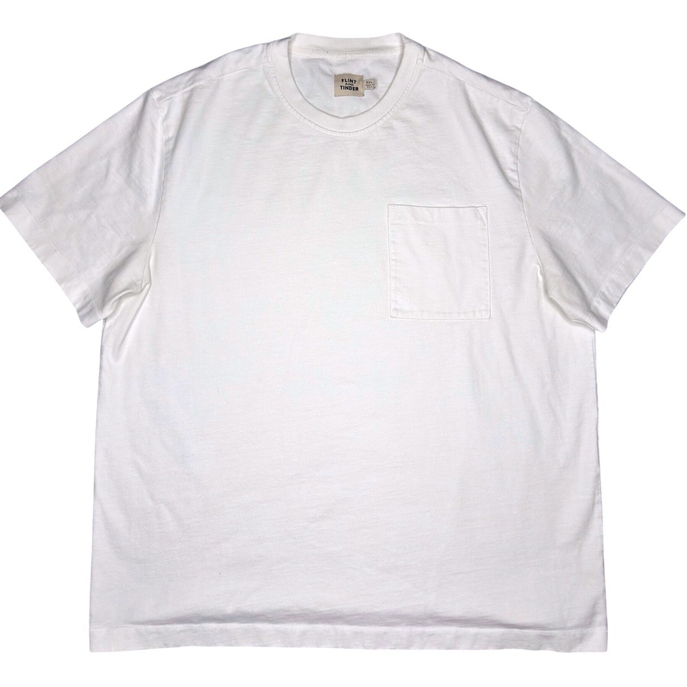 Flint and Tinder Pocket Tee XXL White Short Sleeve Heavyweight Cotton USA Made